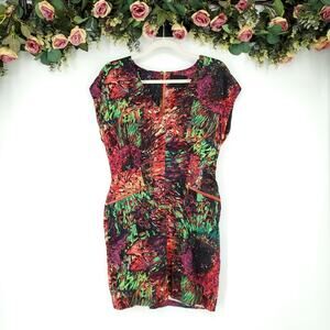 Ark & Co Multicolored Graphic Print Bodycon Dress Medium